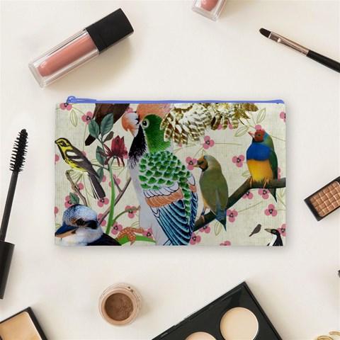Pretty Birdies Medium Cosmetic Bag (Medium) from ArtsNow.com Front