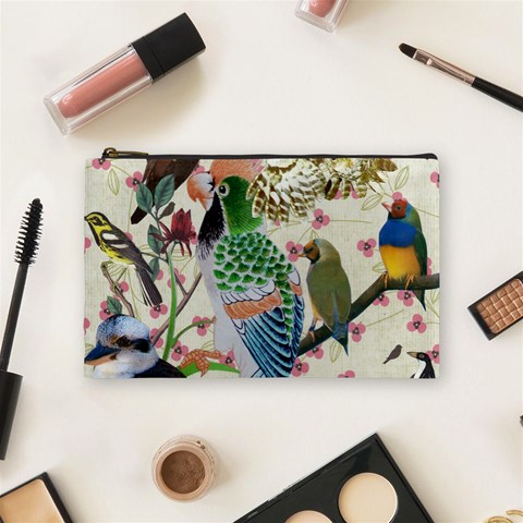 Pretty Birdies Medium Cosmetic Bag (Medium) from ArtsNow.com Front