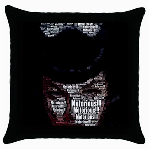 Notorious Bette Throw Pillow Case (Black) from ArtsNow.com Front