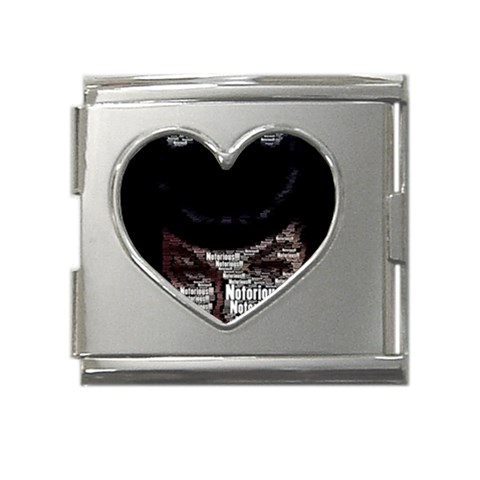 Notorious Bette Mega Link Heart Italian Charm (18mm) from ArtsNow.com Front