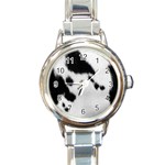 Cow Print	 Round Italian Charm Watch