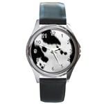 Cow Print	 Round Metal Watch