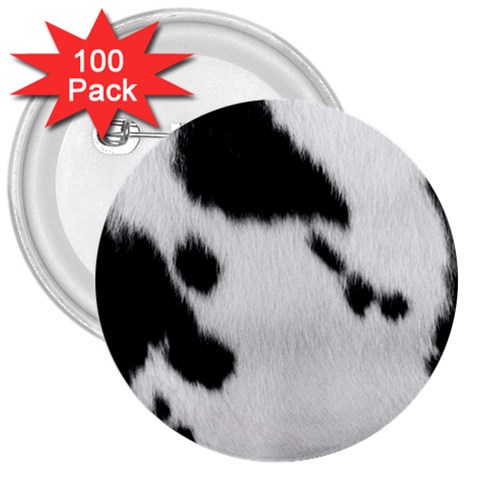 Cow Print	 3  Button (100 pack) from ArtsNow.com Front
