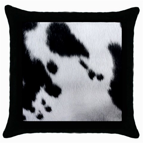 Cow Print	 Throw Pillow Case (Black) from ArtsNow.com Front