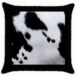 Cow Print	 Throw Pillow Case (Black)