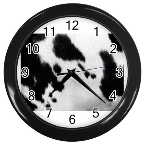 Cow Print	 Wall Clock (Black) from ArtsNow.com Front