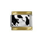 Cow Print	 Gold Trim Italian Charm (9mm)