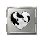 Cow Print	 Mega Link Heart Italian Charm (18mm)