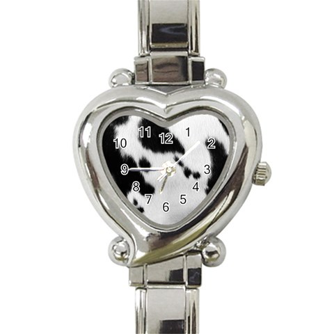 Cow Print	 Heart Italian Charm Watch from ArtsNow.com Front