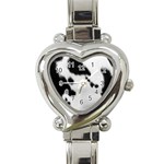 Cow Print	 Heart Italian Charm Watch