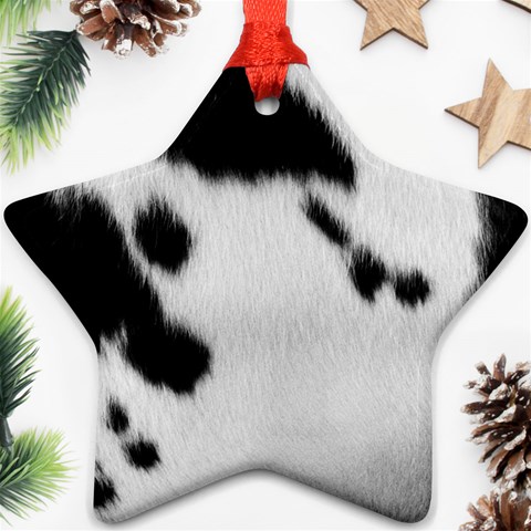 Cow Print	 Star Ornament (Two Sides) from ArtsNow.com Front