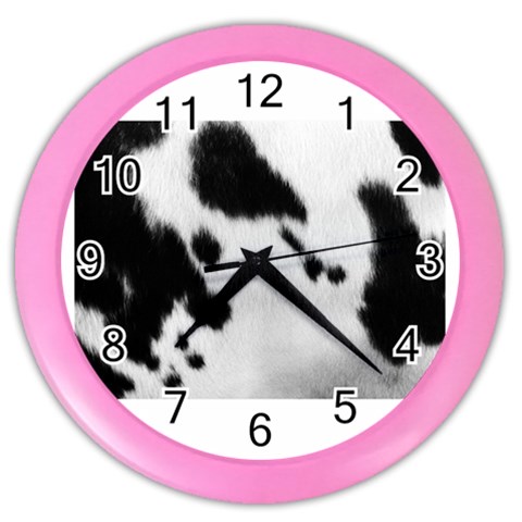 Cow Print	 Color Wall Clock from ArtsNow.com Front
