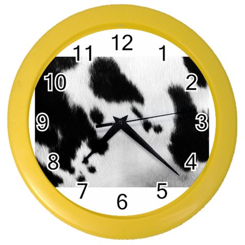 Cow Print	 Color Wall Clock from ArtsNow.com Front