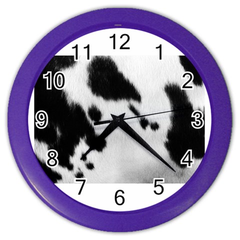 Cow Print	 Color Wall Clock from ArtsNow.com Front