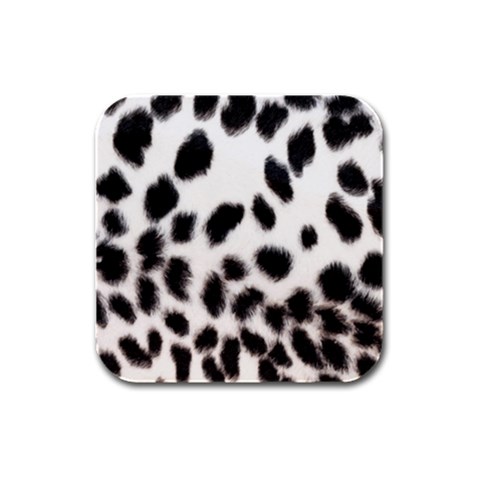 Snow Leopard	 Rubber Square Coaster (4 pack) from ArtsNow.com Front