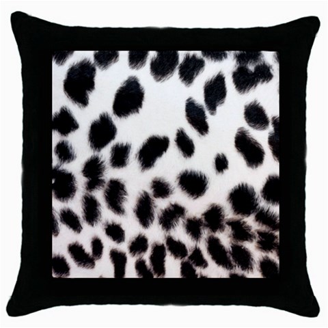 Snow Leopard	 Throw Pillow Case (Black) from ArtsNow.com Front