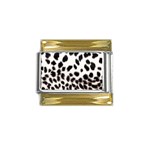 Snow Leopard	 Gold Trim Italian Charm (9mm)