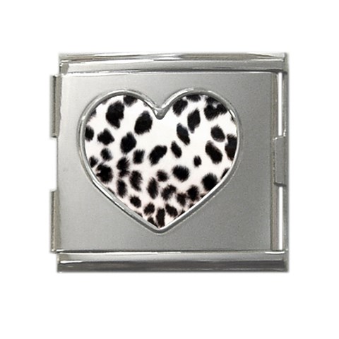 Snow Leopard	 Mega Link Heart Italian Charm (18mm) from ArtsNow.com Front