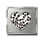 Snow Leopard	 Mega Link Heart Italian Charm (18mm)