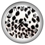 Snow Leopard	 Wall Clock (Silver)