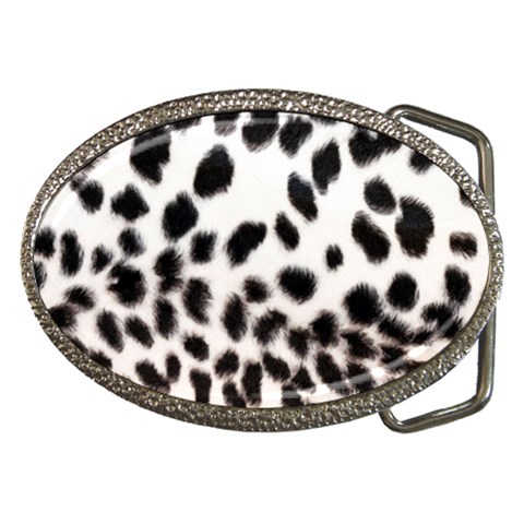 Snow Leopard	 Belt Buckle from ArtsNow.com Front