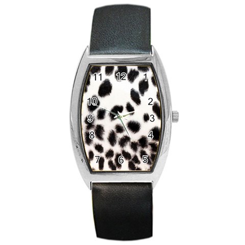 Snow Leopard	 Barrel Style Metal Watch from ArtsNow.com Front
