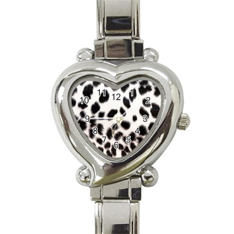 Snow Leopard	 Heart Italian Charm Watch from ArtsNow.com Front