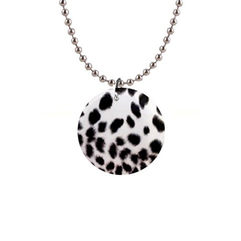 Snow Leopard	 1  Button Necklace from ArtsNow.com Front