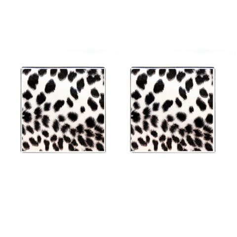 Snow Leopard	 Cufflinks (Square) from ArtsNow.com Front(Pair)