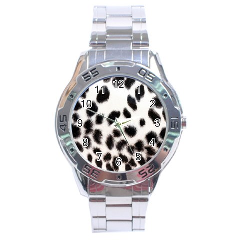 Snow Leopard	 Stainless Steel Analogue Men’s Watch from ArtsNow.com Front