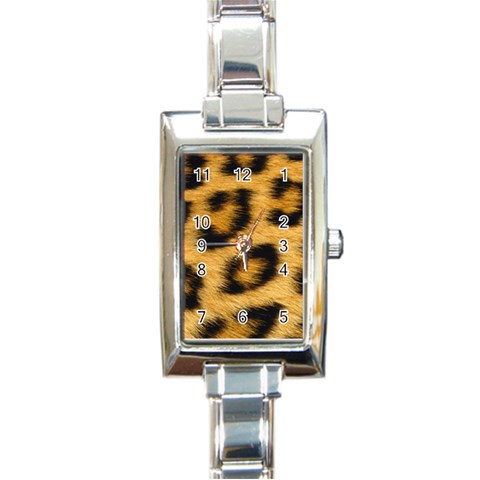 Leopard Print	 Rectangular Italian Charm Watch from ArtsNow.com Front