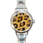 Leopard Print	 Round Italian Charm Watch