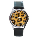 Leopard Print	 Round Metal Watch