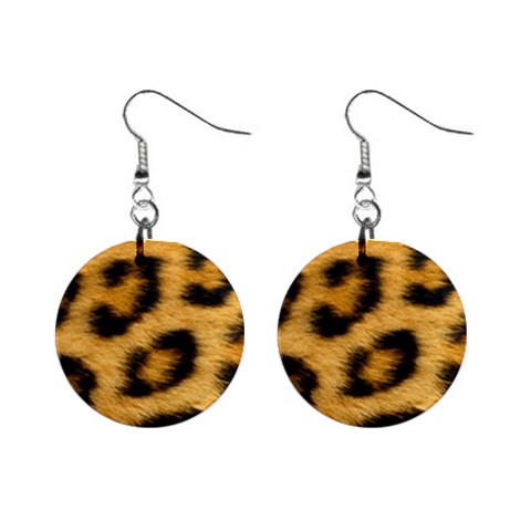 Leopard Print	 1  Button Earrings from ArtsNow.com Front