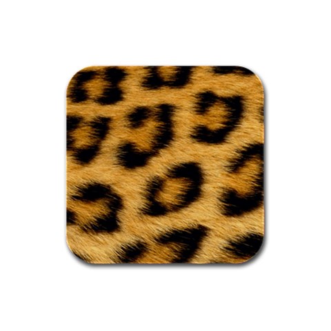 Leopard Print	 Rubber Square Coaster (4 pack) from ArtsNow.com Front