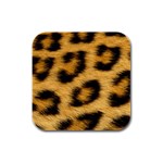 Leopard Print	 Rubber Square Coaster (4 pack)