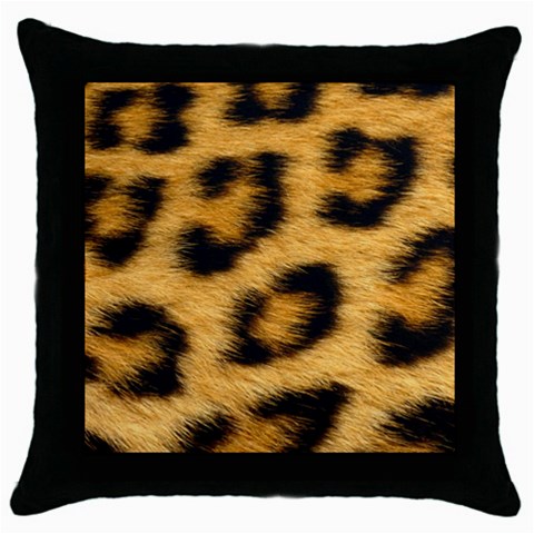 Leopard Print	 Throw Pillow Case (Black) from ArtsNow.com Front