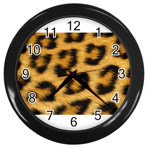 Leopard Print	 Wall Clock (Black) from ArtsNow.com Front