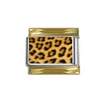 Leopard Print	 Gold Trim Italian Charm (9mm)