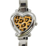 Leopard Print	 Heart Italian Charm Watch