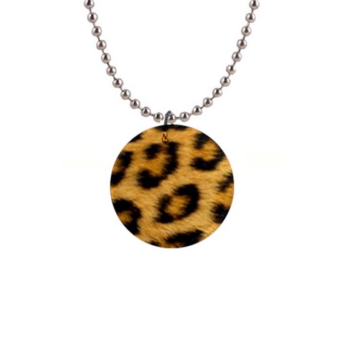 Leopard Print	 1  Button Necklace from ArtsNow.com Front
