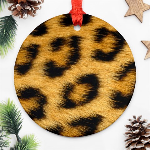 Leopard Print	 Round Ornament (Two Sides) from ArtsNow.com Back