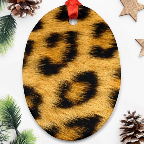 Leopard Print	 Oval Ornament (Two Sides) from ArtsNow.com Front