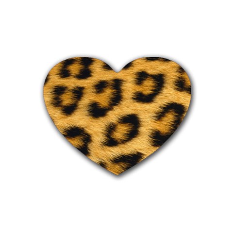 Leopard Print	 Rubber Coaster (Heart) from ArtsNow.com Front