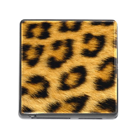 Leopard Print	 Memory Card Reader with Storage (Square) from ArtsNow.com Front