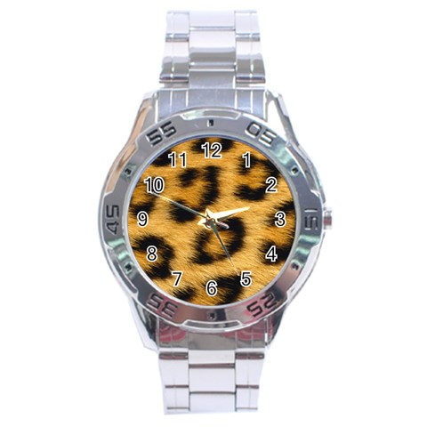 Leopard Print	 Stainless Steel Analogue Men’s Watch from ArtsNow.com Front