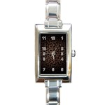 Leopard Print Dark	 Rectangular Italian Charm Watch