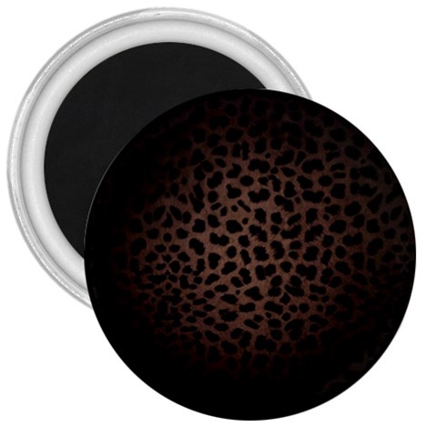 Leopard Print Dark	 3  Magnet from ArtsNow.com Front