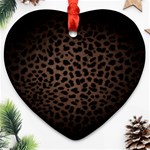 Leopard Print Dark	 Ornament (Heart)