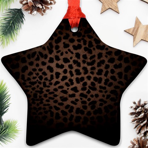 Leopard Print Dark	 Ornament (Star) from ArtsNow.com Front
